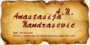 Anastasija Mandrašević vizit kartica